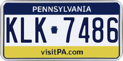 PA license plate KLK7486