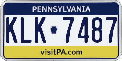 PA license plate KLK7487