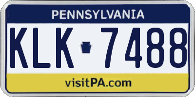 PA license plate KLK7488