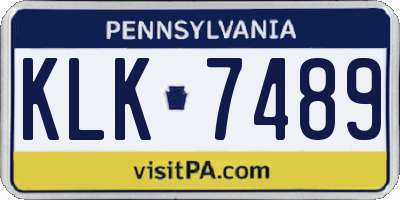 PA license plate KLK7489