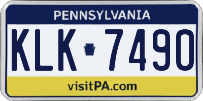 PA license plate KLK7490