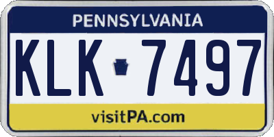 PA license plate KLK7497