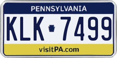PA license plate KLK7499