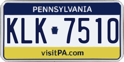 PA license plate KLK7510