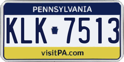 PA license plate KLK7513
