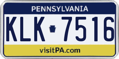 PA license plate KLK7516