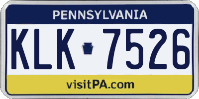PA license plate KLK7526