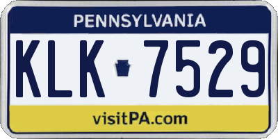 PA license plate KLK7529