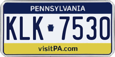 PA license plate KLK7530