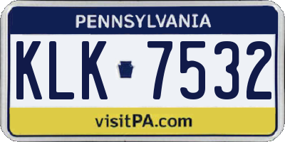 PA license plate KLK7532