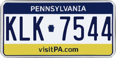 PA license plate KLK7544