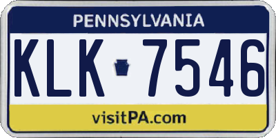 PA license plate KLK7546