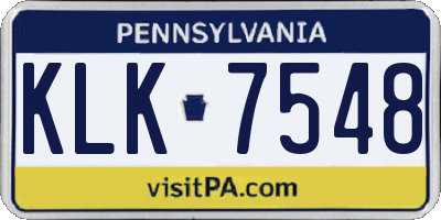 PA license plate KLK7548