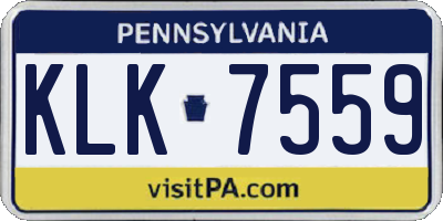 PA license plate KLK7559