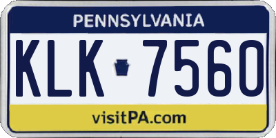 PA license plate KLK7560