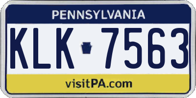 PA license plate KLK7563