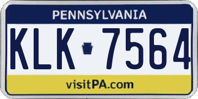 PA license plate KLK7564