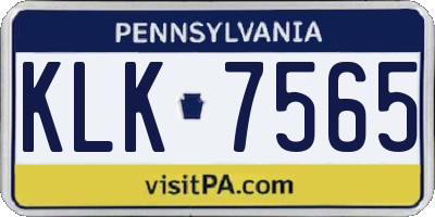 PA license plate KLK7565
