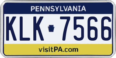 PA license plate KLK7566