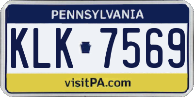 PA license plate KLK7569