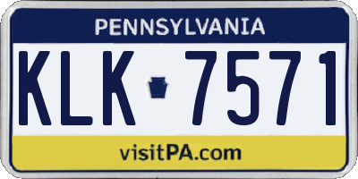 PA license plate KLK7571