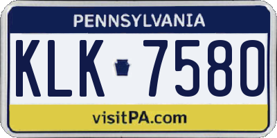 PA license plate KLK7580