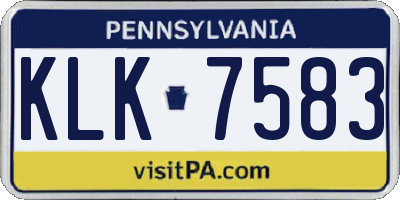 PA license plate KLK7583