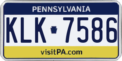 PA license plate KLK7586