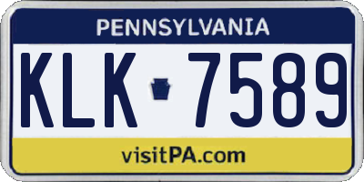 PA license plate KLK7589