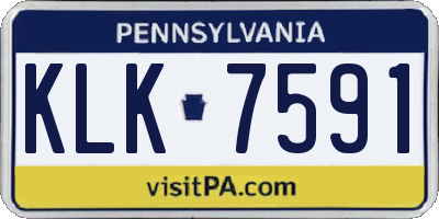 PA license plate KLK7591