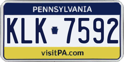 PA license plate KLK7592