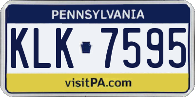 PA license plate KLK7595