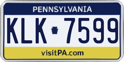 PA license plate KLK7599