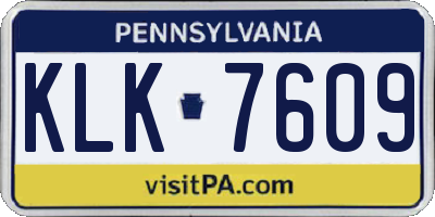PA license plate KLK7609