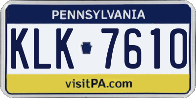 PA license plate KLK7610