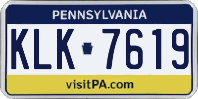 PA license plate KLK7619
