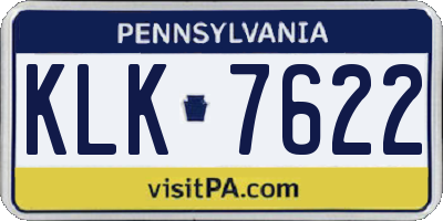 PA license plate KLK7622