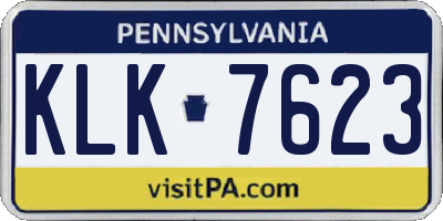 PA license plate KLK7623