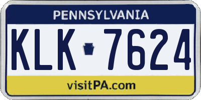PA license plate KLK7624