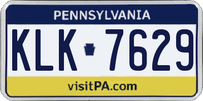 PA license plate KLK7629