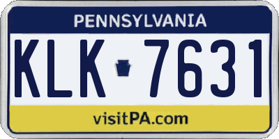 PA license plate KLK7631