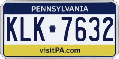 PA license plate KLK7632