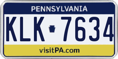 PA license plate KLK7634