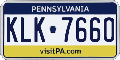 PA license plate KLK7660