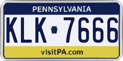 PA license plate KLK7666