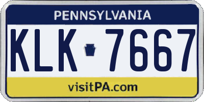 PA license plate KLK7667