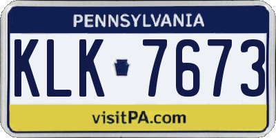 PA license plate KLK7673
