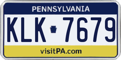 PA license plate KLK7679