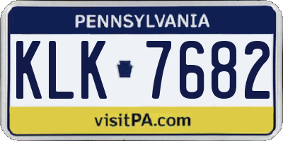 PA license plate KLK7682