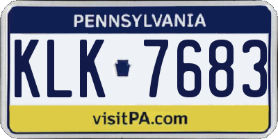 PA license plate KLK7683